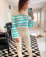 Tricot cropped manga balão