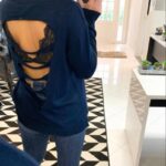 Blusa fio tricot azul marinho
