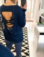 Blusa fio tricot azul marinho