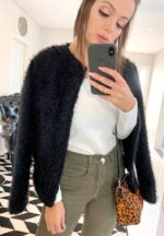 Casaco preto com brilho