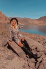 Vestido manguinha estampa animal print