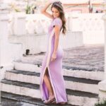 Vestido longo lilás