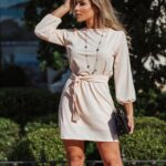 Vestido amarrado salmão