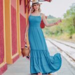 Vestido longo lastex