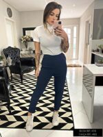 Blusa canelada lurex branca