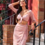 Conjunto saia e top rosê