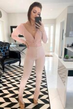 Calça legging ziper rosa