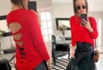 Blusa fio tricot vermelho
