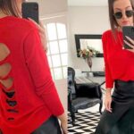 Blusa fio tricot vermelho