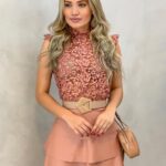 Blusa regata renda Lorena rose