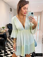 Vestido degradê decote profundo - Imagem 3
