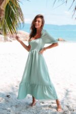 Vestido midi princesa verde