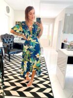 Vestido floral com ponta