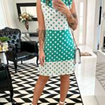 Vestido curto poá verde