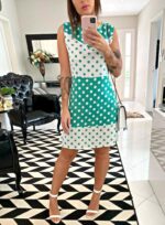 Vestido curto poá verde