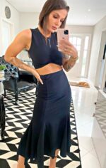 Conjunto saia e cropped preto sereia - Imagem 2