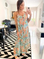 Vestido saída de praia floral lurex