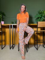 T-shirt gola alta laranja Elis