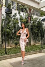 Vestido midi coqueiros