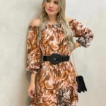 Vestido ombro a ombro nescau