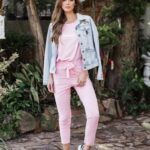 Calça em suede rosa