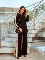 Conjunto Scuba tricolor preto