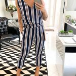 Conjunto calça e regata listras azul