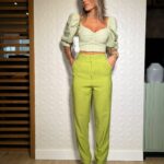 Calça alfaiataria verde Malu