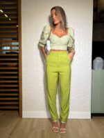 Calça alfaiataria verde Malu