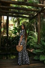 Conjunto calça e cropped poá preto - Imagem 2