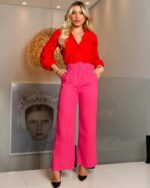 Camisa linho detalhe bolso