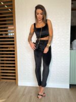Cropped cotelê preto ingrid