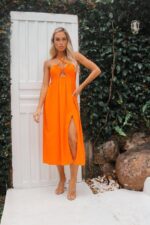Vestido Stacy laranja papaya