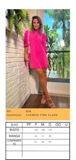 Vestido Chamise pink Clara - Imagem 3