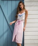 Saia midi com abertura rosa - Imagem 2