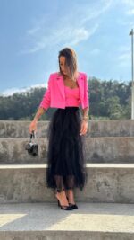 Blazer cropped Ligia rosa - Imagem 3