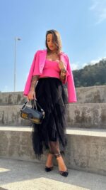Blazer cropped Ligia rosa - Imagem 2