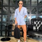 Conjunto listrado Sharon azul