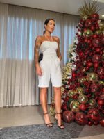 Bermuda risca de giz Luci off white