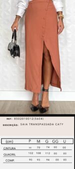 Saia transpassada Caty ferrugem - Imagem 3