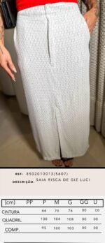 Saia risca de giz Luci off white - Imagem 3