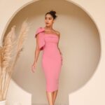 Vestido midi alça laço