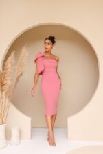 Vestido midi alça laço