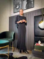 Vestido canelado Kelly preto