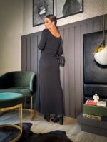 Vestido canelado Kelly preto - Imagem 3