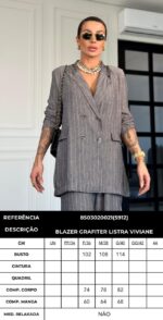 Blazer listrado Viviane grafite - Imagem 4