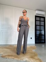 Top listrado Viviane grafite