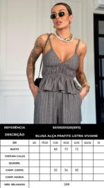 Top listrado Viviane grafite - Imagem 3