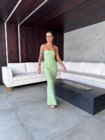 Vestido tomara que caia Mara verde