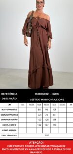 Vestido Alcione marrom - Imagem 3
